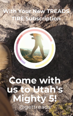 Visit Utah's Mighty 5 with a Treads Tire Subscription